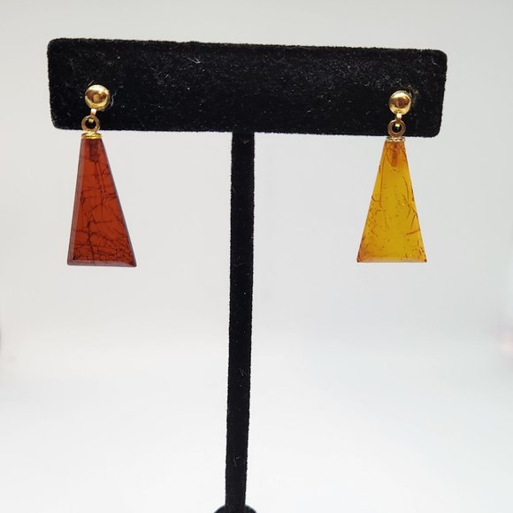 Vintage Carnelian Pierced Earrings - Picture 1 of 3